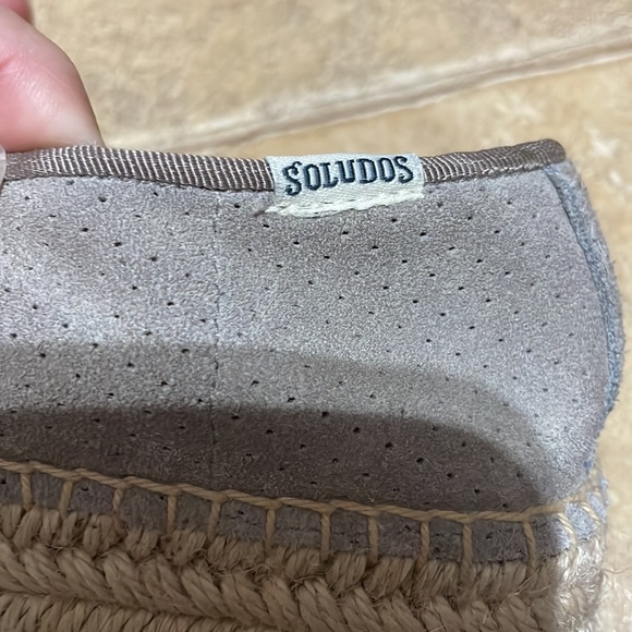 Soludos Gray Leather Upper Flats Size 6.5 - Picture 4 of 11